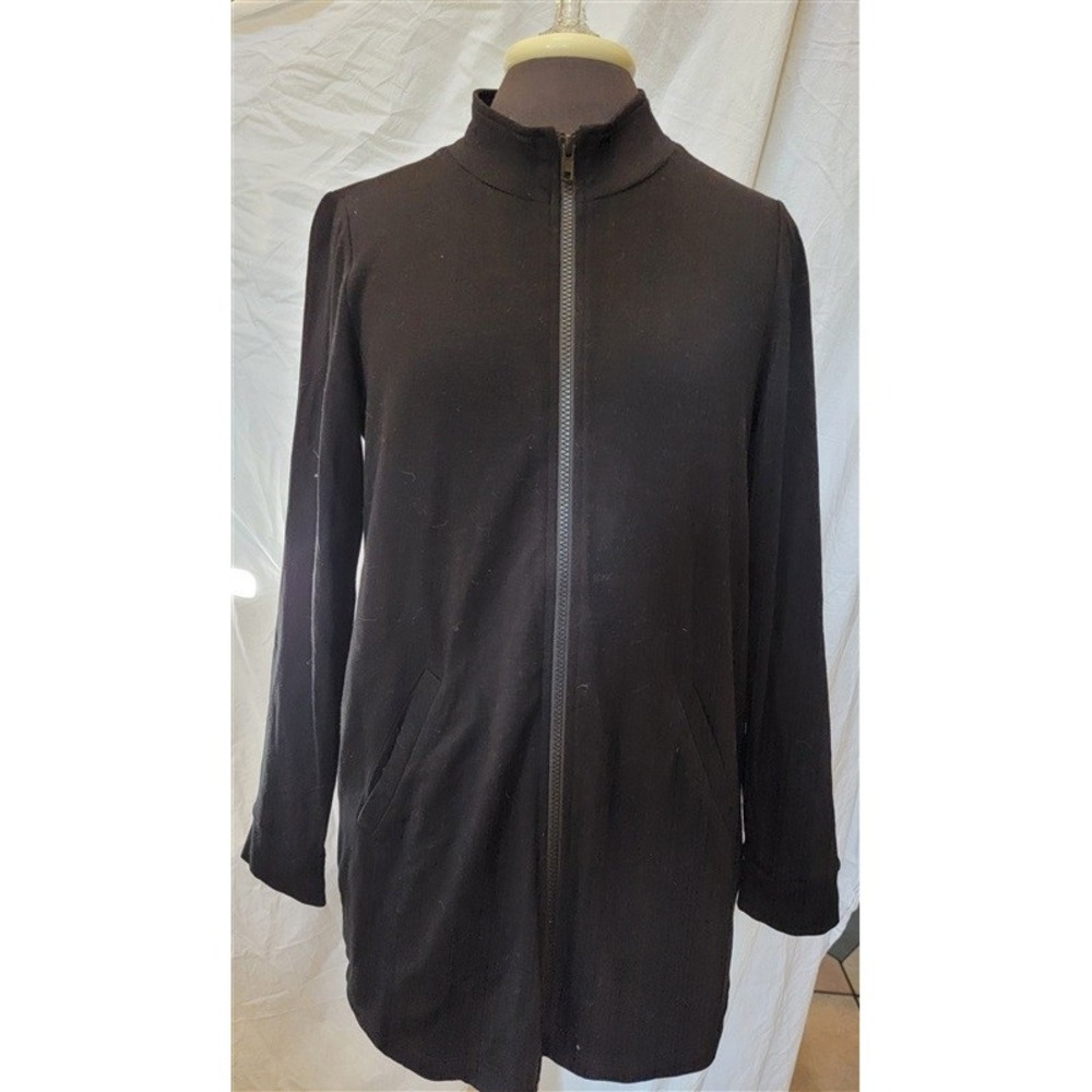 NWOT Eileen Fisher Knit Zip Up Jacket Black 116285